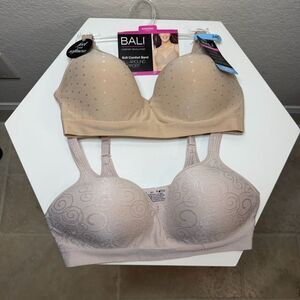 Bali NWT Comfort Band Bras - Beige and Light Pink 34C (Set of 2)